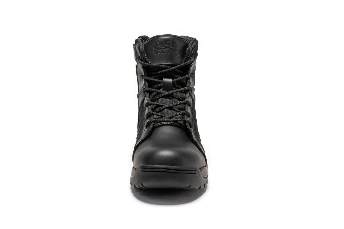 Botas Pro Black Men's 6 inch Side Zipper Rubber Sole Tactical Boots BMP111BK