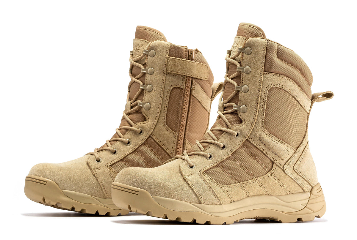 Botas Pro Sand Men's 8 inch Side Zipper Rubber Sole Tactical Boots BMP110SD